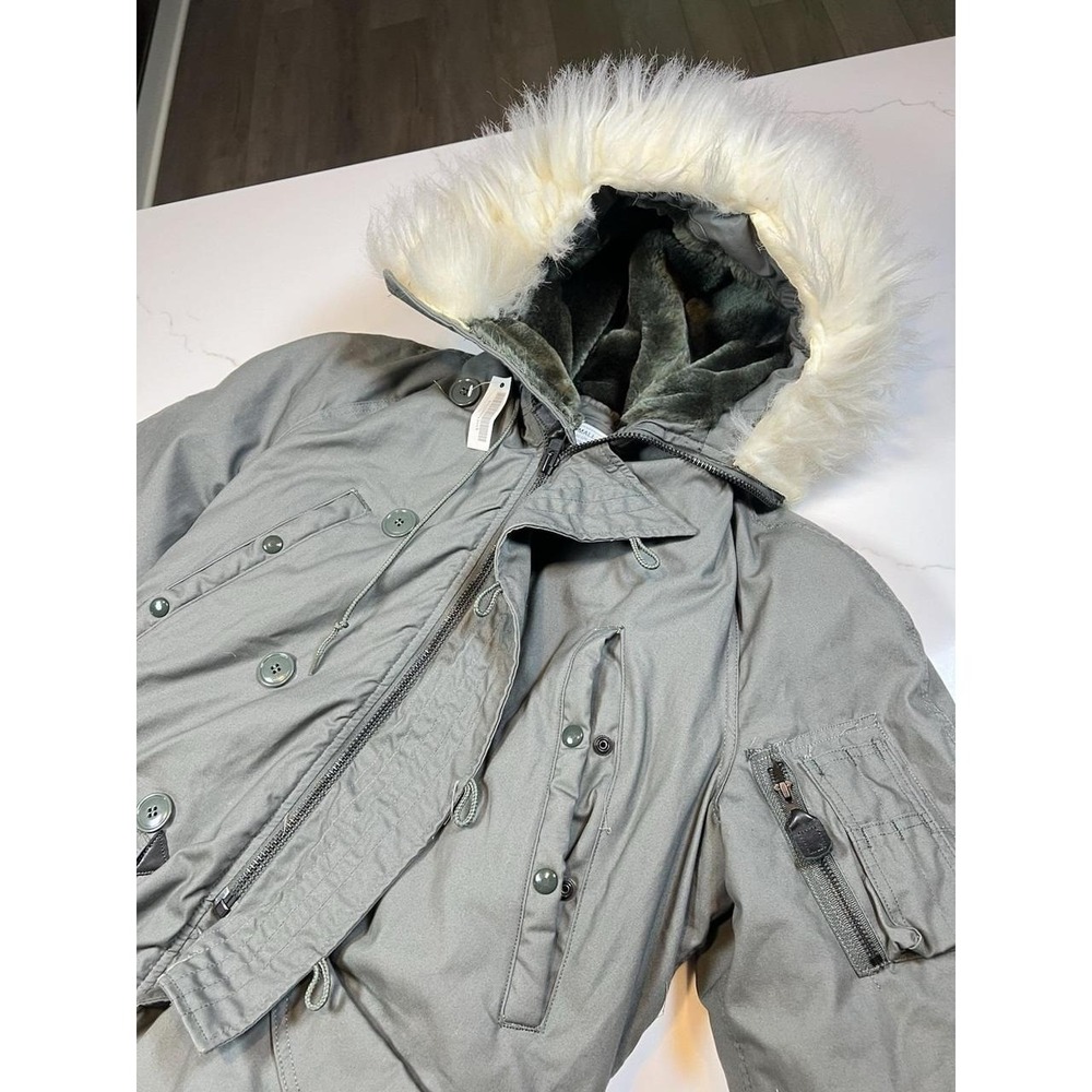 N-3B Parka Mens Small Extreme Cold Weather Snorkel Jacket Sage